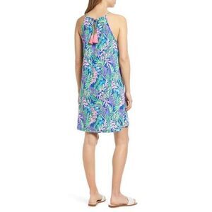 Lilly Pulitzer Margot Print Sleeveless Pima Cotton Borealis Blue Dress XS NEW